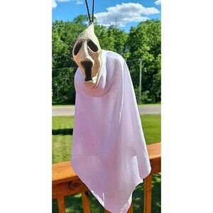 Vtg 1999 Paper Magic Group Halloween Long Face Ghost White Hanging Jiggler Toy